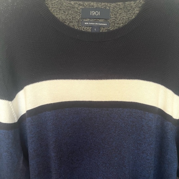 1901 by Nordstrom Cotton/Cashmere Blend Crewneck Sweater - Picture 3 of 4